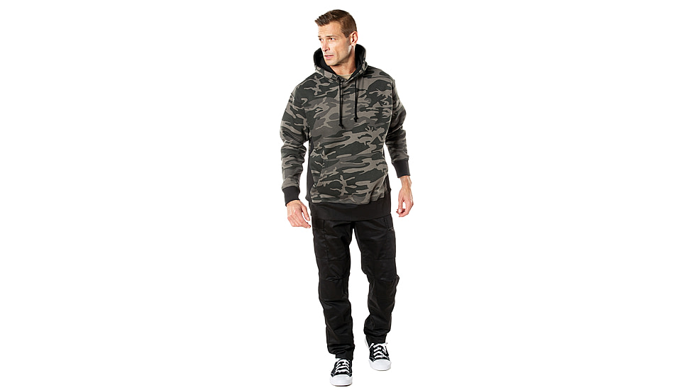 Rothco Every Day Pullover Hooded Sweatshirt, Black Camo, Extra Large, 42080-XL