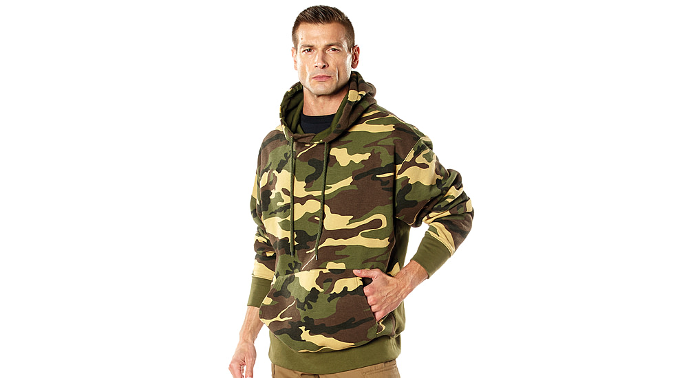 Rothco Every Day Pullover Hooded Sweatshirt, Woodland Camo, Medium, 42075-M