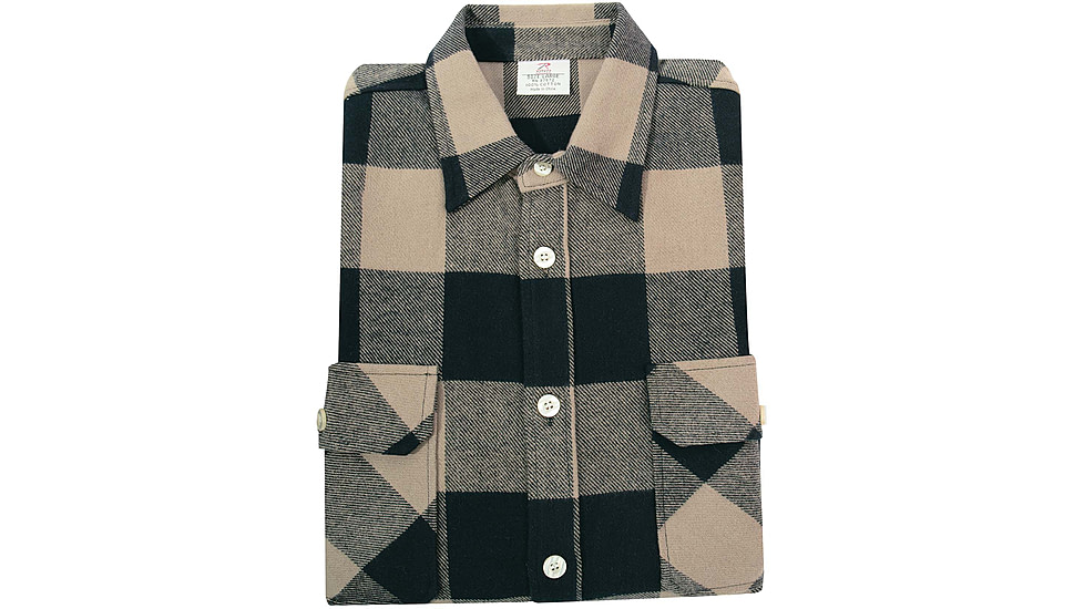 Rothco Extra Heavyweight Buffalo Plaid Flannel Shirt - Mens, Coyote Brown Plaid, Extra Large, 47380-CoyoteBrownPlaid-XL