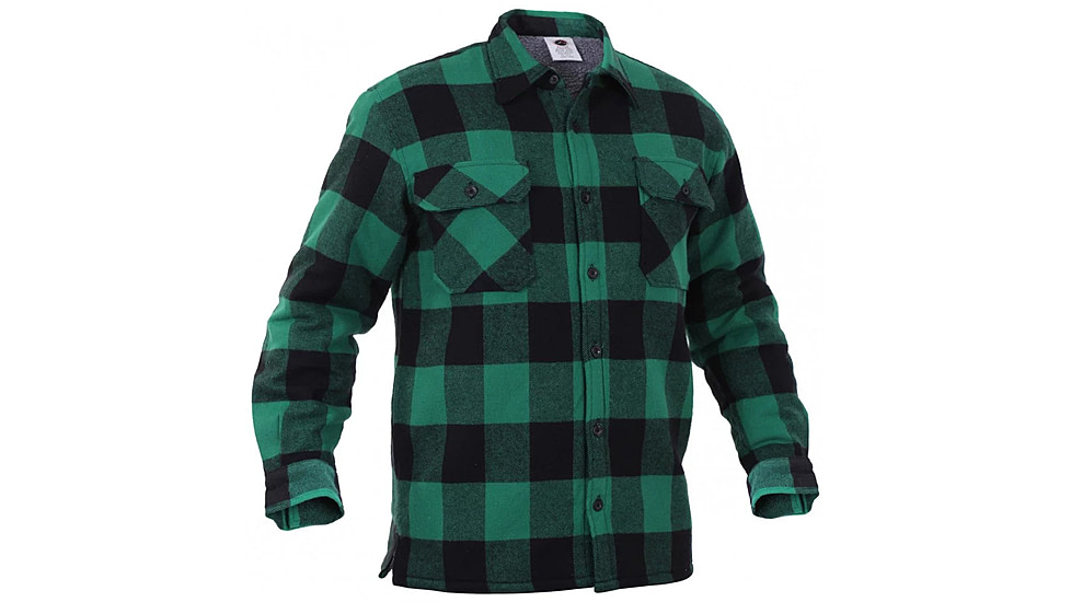 Rothco Extra Heavyweight Buffalo Plaid Flannel Shirt - Mens, Green Plaid, 5XL, 3742-GreenPlaid-5XL