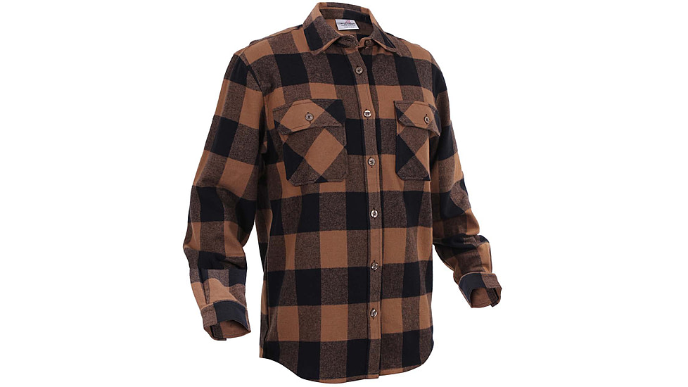 Rothco Extra Heavyweight Buffalo Plaid Flannel Shirts, Brown Plaid, M, 4667-BrownPlaid-M