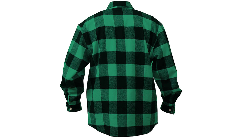 Rothco Extra Heavyweight Buffalo Plaid Flannel Shirts, Green Plaid, M, 4739-GreenPlaid-M