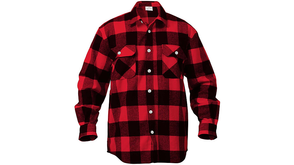 Rothco Extra Heavyweight Buffalo Plaid Flannel Shirts, Red Plaid, Small, 4739-RedPlaid-S