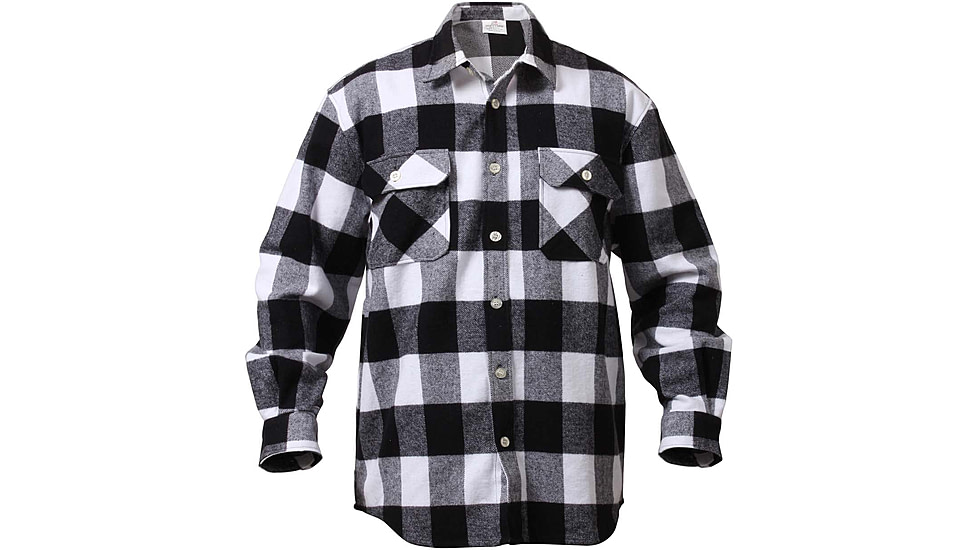 Rothco Extra Heavyweight Buffalo Plaid Flannel Shirts, White Plaid, Small, 4739-WhitePlaid-S