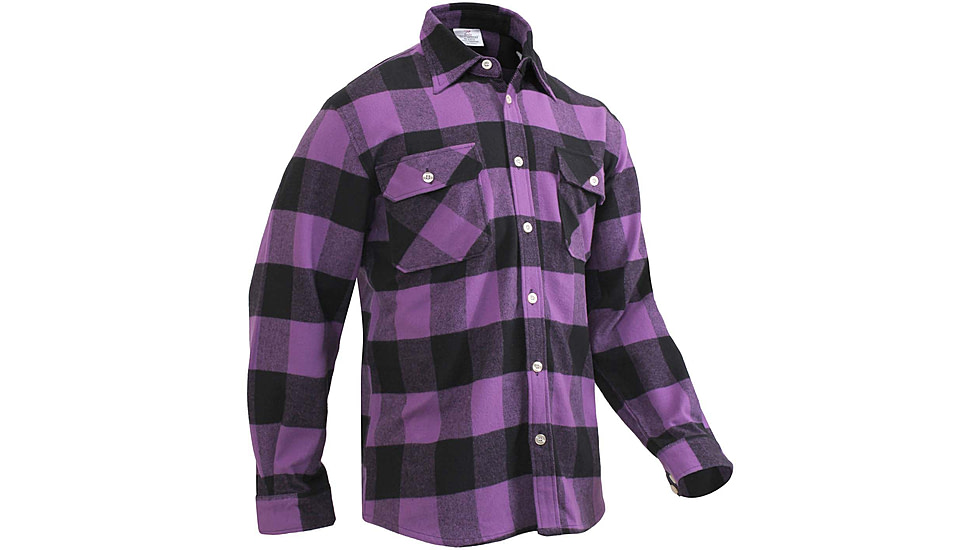 Rothco Extra Heavyweight Buffalo Plaid Flannel Shirts, XL, Purple Plaid, 3989-PurplePlaid-XL