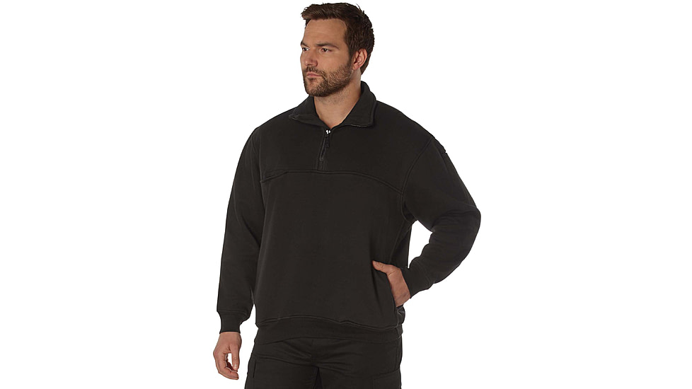 Rothco Firefighter / EMS Quarter Zip Job Shirt, Black, Small, 7650-Black-S