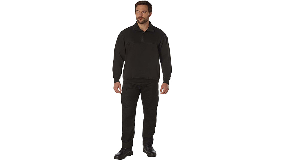Rothco Firefighter / EMS Quarter Zip Job Shirt, Black, Small, 7650-Black-S