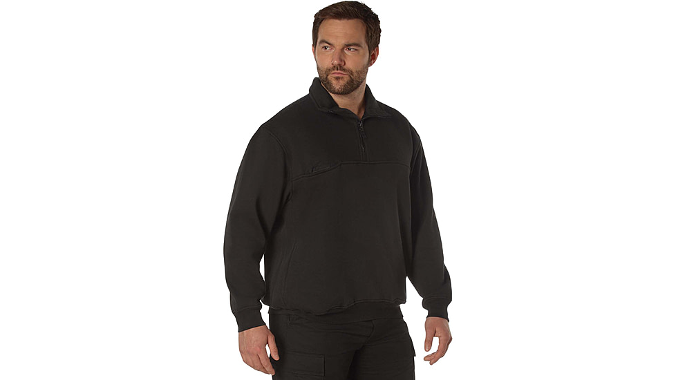 Rothco Firefighter / EMS Quarter Zip Job Shirt, Black, Small, 7650-Black-S