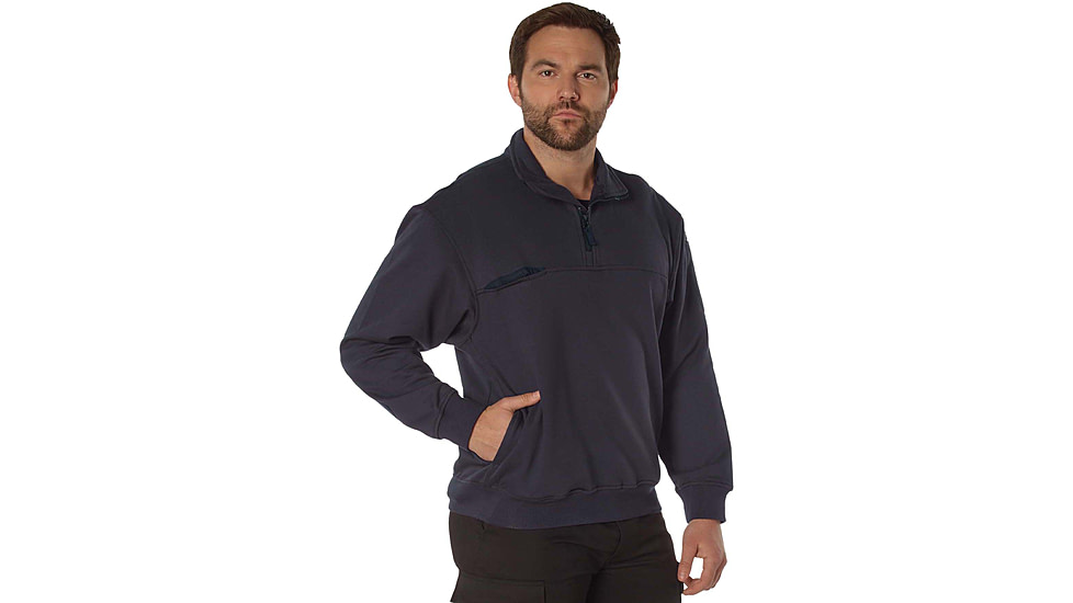 Rothco Firefighter / EMS Quarter Zip Job Shirt, Midnight Navy Blue, Small, 7750-MidnightNavyBlue-S
