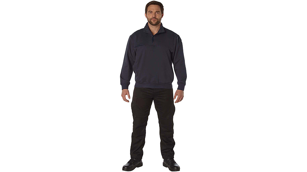 Rothco Firefighter / EMS Quarter Zip Job Shirt - Mens, Midnight Navy Blue, Small, 7750-MidnightNavyBlue-S