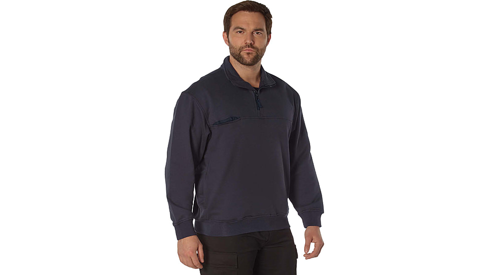 Rothco Firefighter / EMS Quarter Zip Job Shirt, Midnight Navy Blue, Small, 7750-MidnightNavyBlue-S
