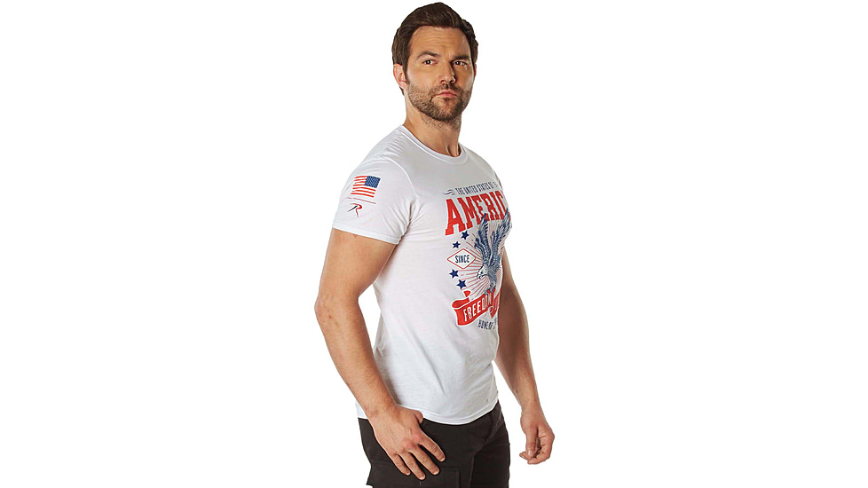Rothco Freedom &amp; Liberty Patriotic T-Shirt, White, Medium, 18120-White-M