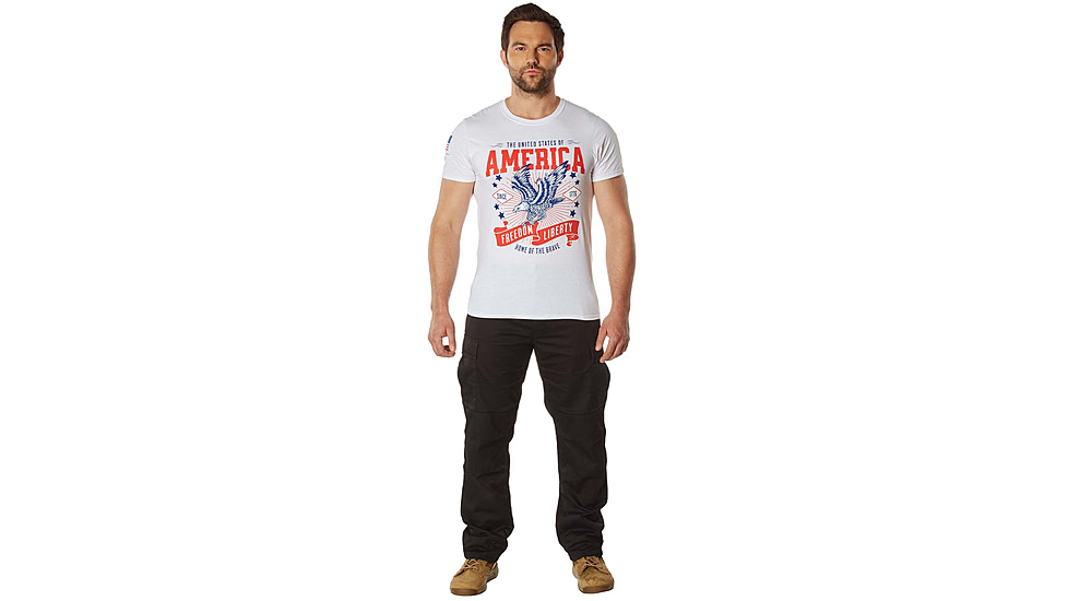 Rothco Freedom &amp; Liberty Patriotic T-Shirt, White, Medium, 18120-White-M