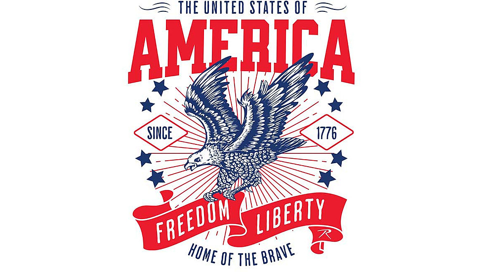 Rothco Freedom &amp; Liberty Patriotic T-Shirt, White, Medium, 18120-White-M