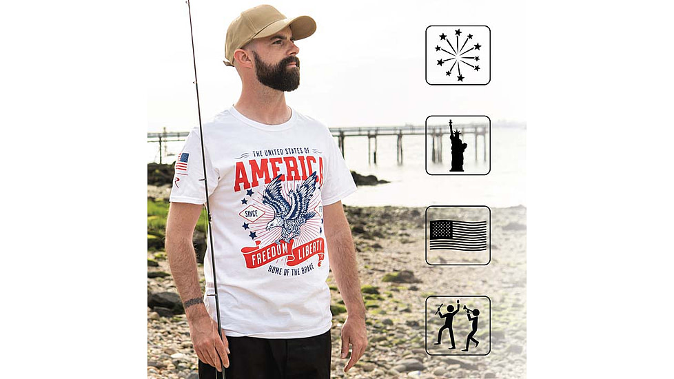Rothco Freedom &amp; Liberty Patriotic T-Shirt - Mens, White, Medium, 18120-White-M