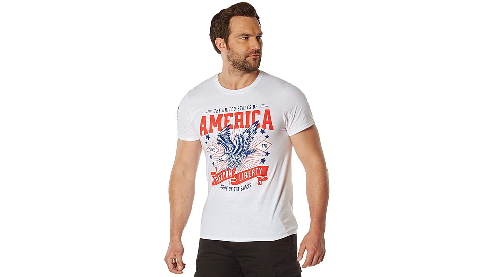Rothco Freedom &amp; Liberty Patriotic T-Shirt, White, Medium, 18120-White-M
