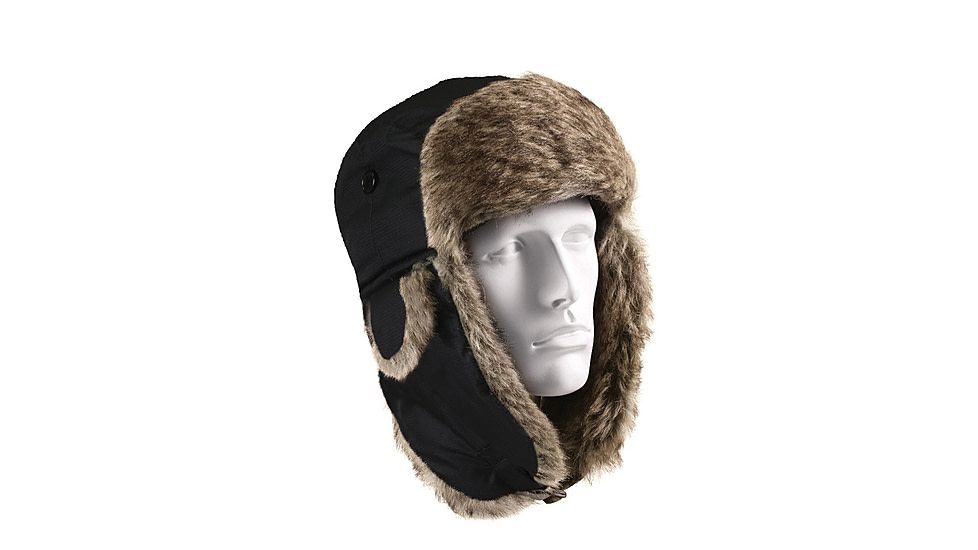 Rothco Fur Flyers Hat, Black, 7 1/4, 9870-Black-714