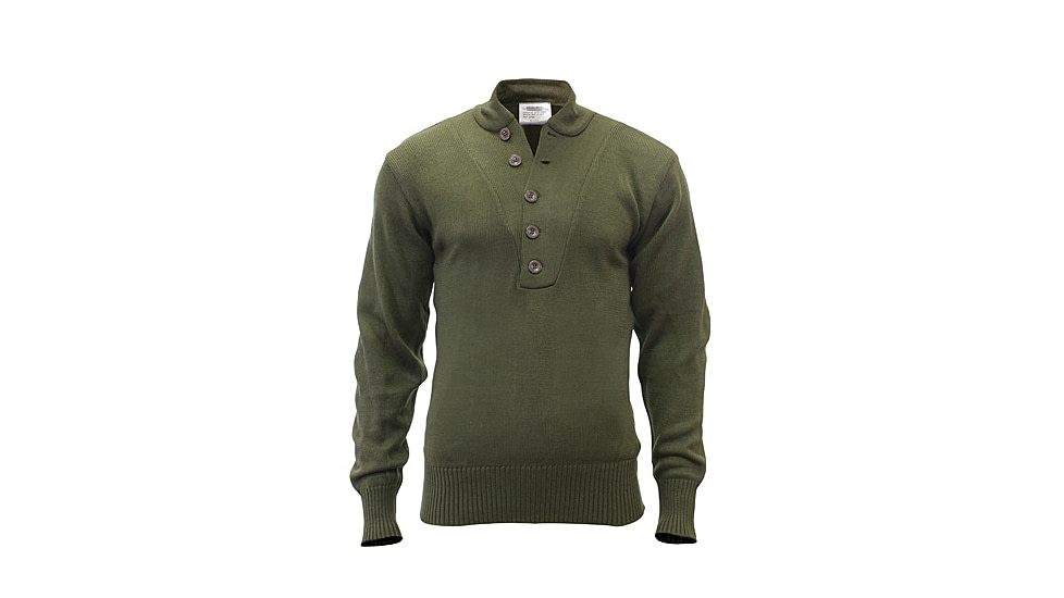 Rothco G.I. Style 5-Button Acrylic Sweater, Olive Drab, Small, 6368-OliveDrab-S