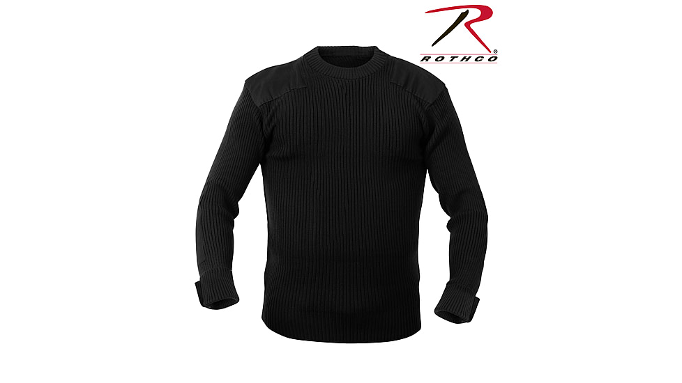 Rothco G.I. Style Acrylic Commando Sweater, Black, Extra Small, 6347-Black-XS