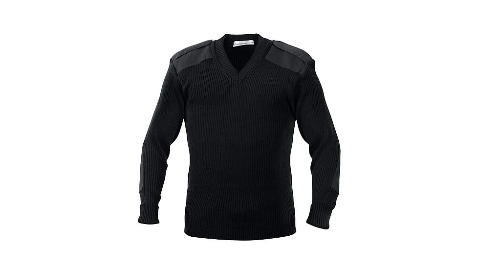 Rothco G.I. Style Acrylic V-Neck Sweater, Black, XL, 6345-Black-XL