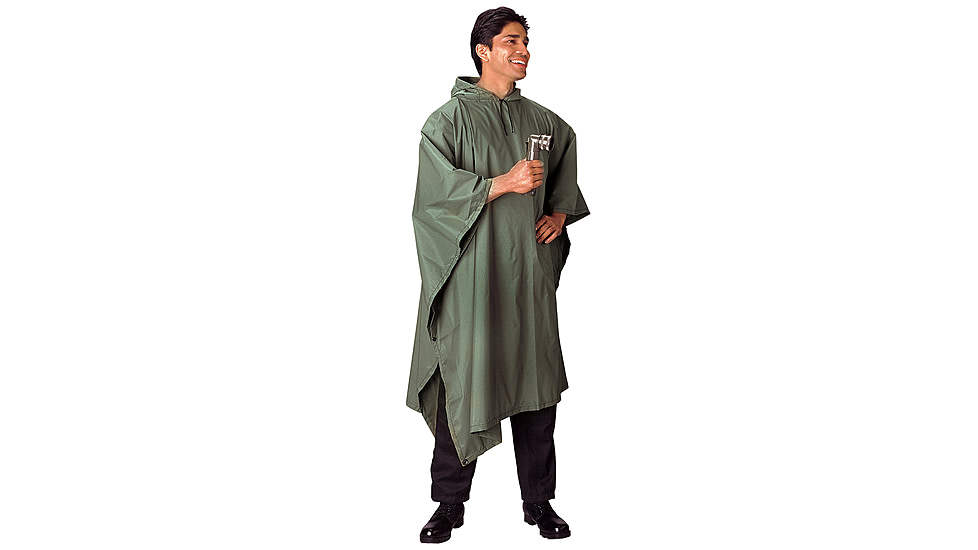 Rothco G.I. Type Military Rip-Stop Poncho, Olive Drab, 4865-OliveDrab