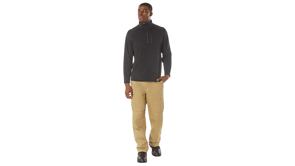 Rothco Grid Fleece Pullover - Men's, Black, Medium, 613902039551
