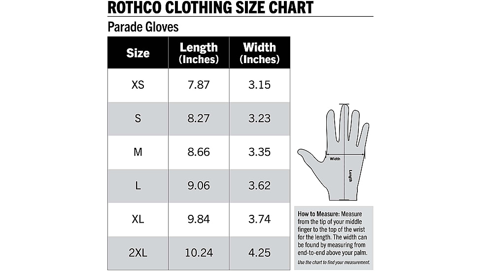 Rothco Gripper Dot Parade Gloves, White, M, 4411-Md