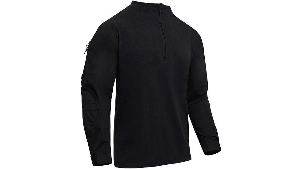 Rothco 1/4 Zip Tactical Airsoft Combat Shirt - Men's, Black, Small, 10216-Black-S
