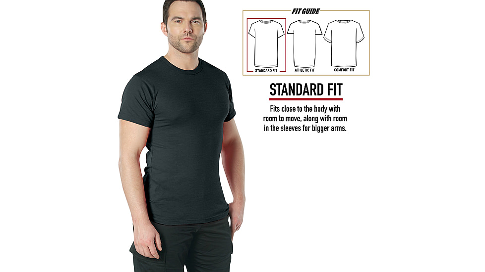 Rothco Heavyweight T-Shirt 5014, Black, M, 50175-Black-M