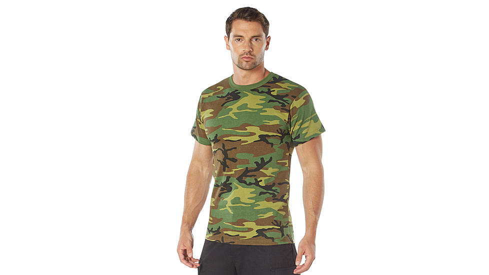 Rothco Heavyweight T-Shirt 5014, Woodland Camo, XL, 50195-WoodlandCamo-XL