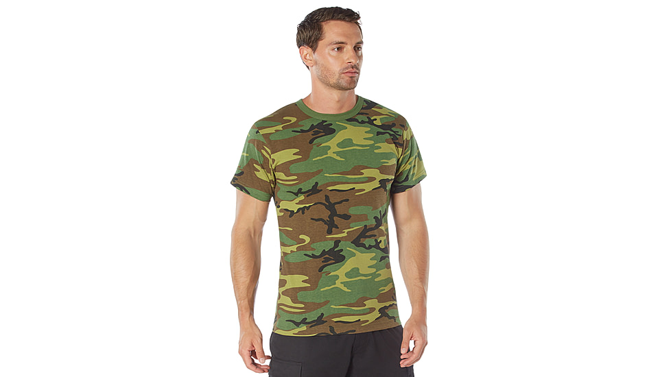 Rothco Heavyweight T-Shirt 5014, Woodland Camo, XL, 50195-WoodlandCamo-XL