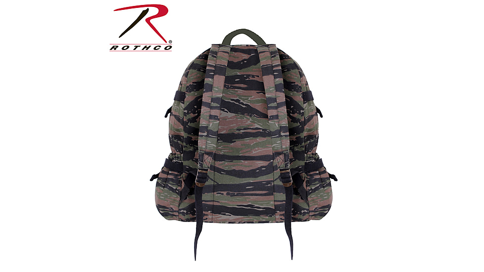 Rothco Jumbo Vintage Canvas Backpack, Tiger Stripe Camo, 9712-TigerStripeCamo