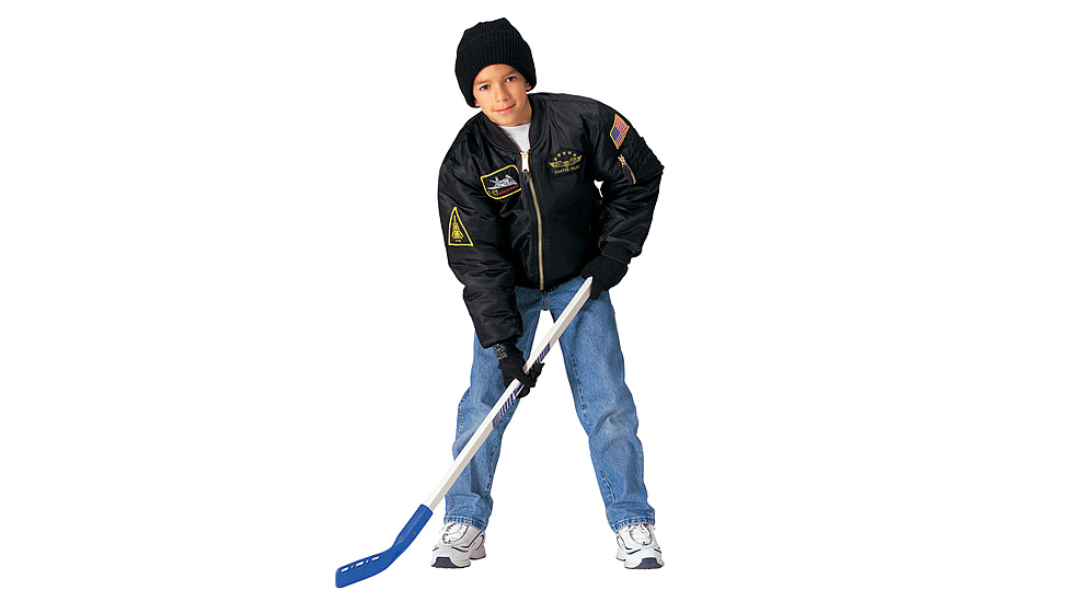 Rothco Kids Flight Jacket With Patches, Black, Small, 7341-Black-S