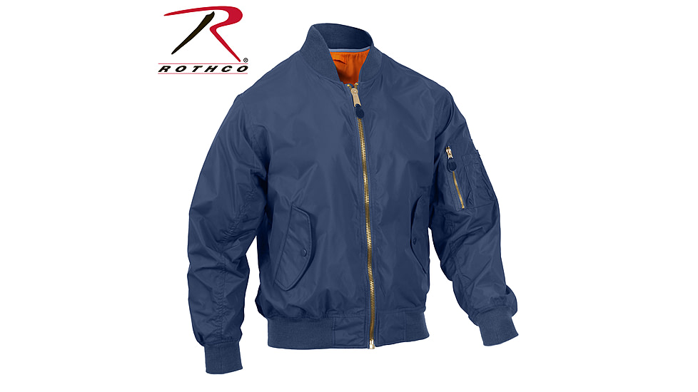 Rothco Lightweight MA-1 Flight Jacket, Navy Blue, XL, 6330-NavyBlue-XL