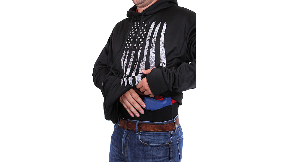 Rothco U.S. Flag Concealed Carry Hoodie - Men's, Black, 4XL, 3169-Black-4XL