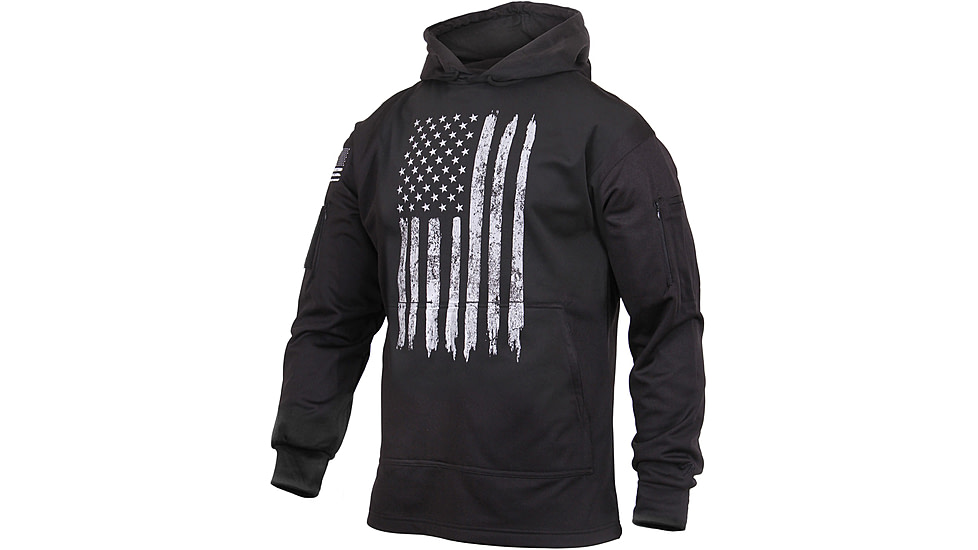 Rothco U.S. Flag Concealed Carry Hoodie - Men's, Black, 4XL, 3169-Black-4XL