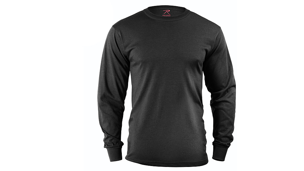 Rothco Long Sleeve Solid T-Shirt, Black, XL, 60212-Black-XL