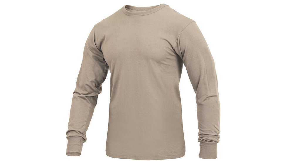 Rothco Long Sleeve Solid T-Shirt, Desert Sand, XL, 8597-DesertSand-XL