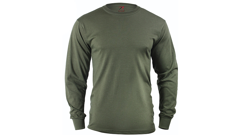 Rothco Long Sleeve Solid T-Shirt, Olive Drab, M, 60118-OliveDrab-M