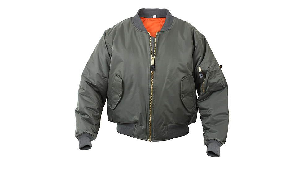 Rothco MA-1 Flight Jacket, Black, Extra Small, 7324-Black-XS