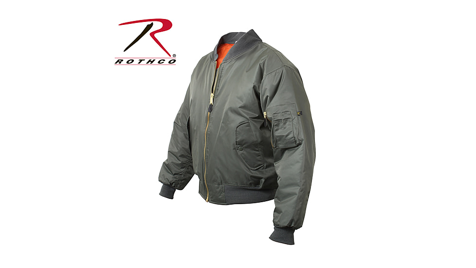 Rothco MA-1 Flight Jacket, Black, Extra Small, 7324-Black-XS