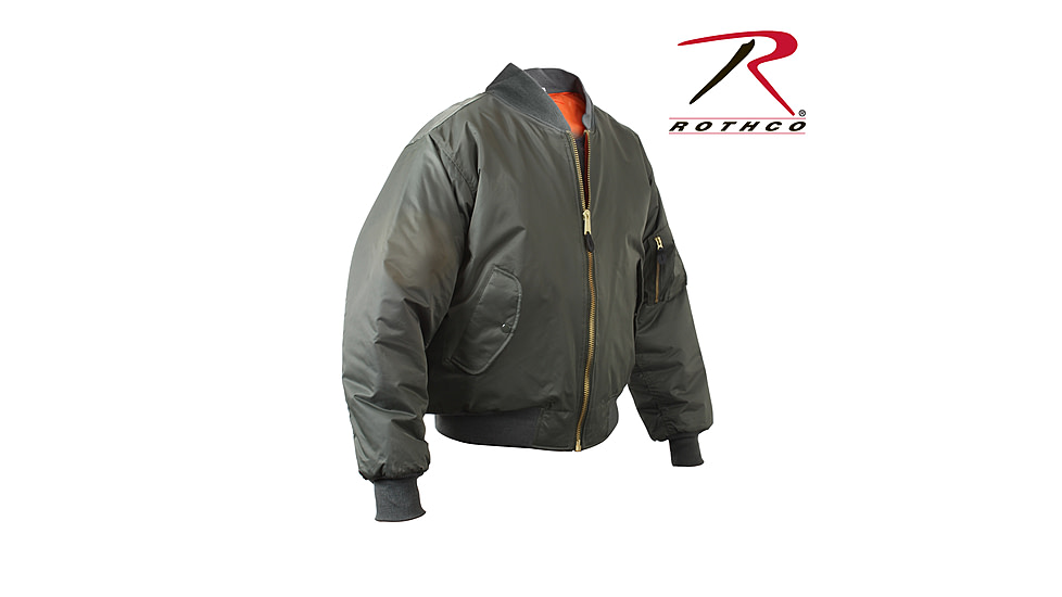 Rothco MA-1 Flight Jacket, Black, Extra Small, 7324-Black-XS