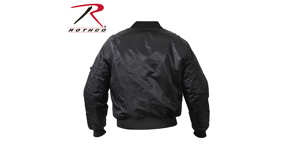 Rothco MA-1 Flight Jacket, Black, Extra Small, 7324-Black-XS