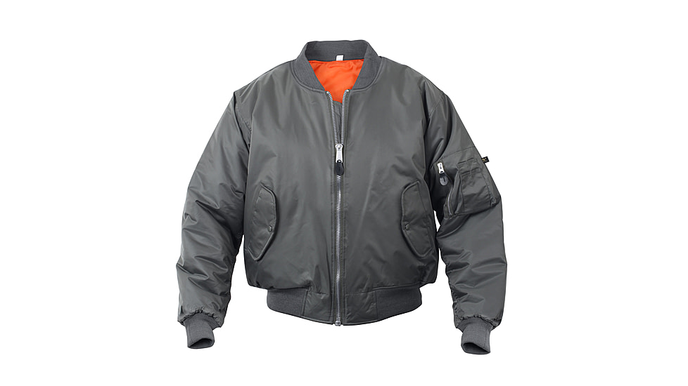 Rothco MA-1 Flight Jacket, Gun Metal Grey, Small, 7350-GunMetalGrey-S
