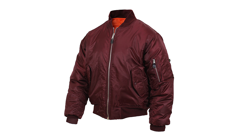 Rothco MA-1 Flight Jacket, Maroon, Small, 7327-Maroon-S