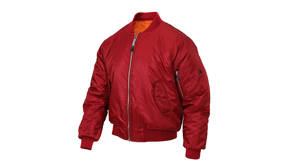 Rothco MA-1 Flight Jacket, Red, Small, 7474-Red-S