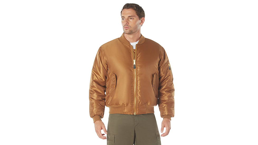 Rothco MA-1 Flight Jacket - Mens, Work Brown, Small, 77555-WorkBrown-S