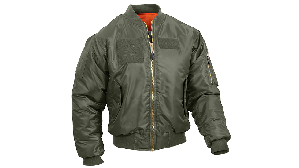 Rothco MA-1 Flight Jacket with Patches, Sage Green, Small, 7240-SageGreen-S