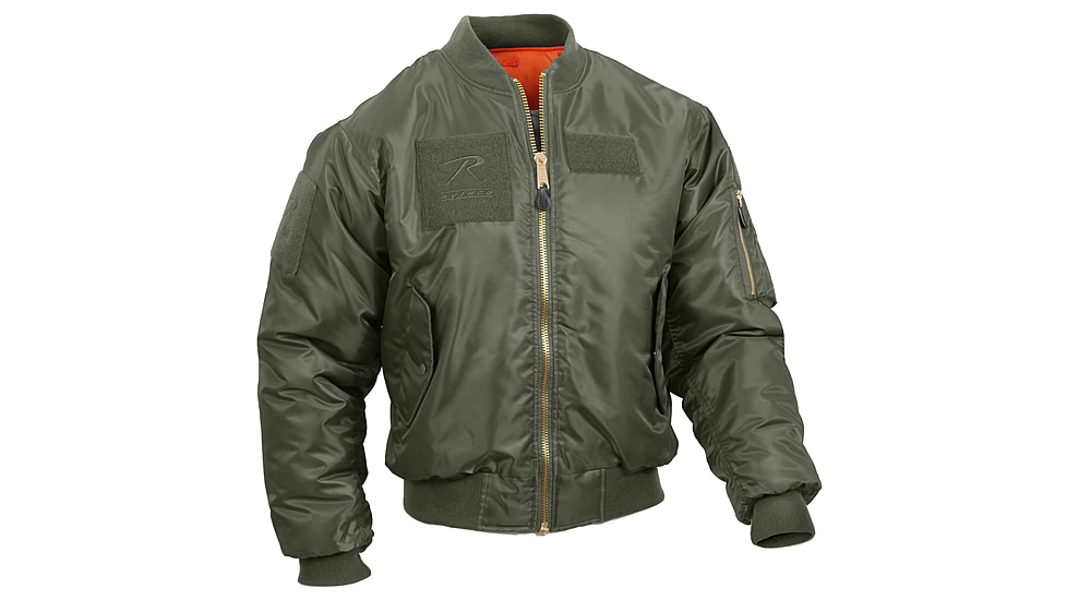 Rothco MA-1 Flight Jacket with Patches, Sage Green, Small, 7240-SageGreen-S