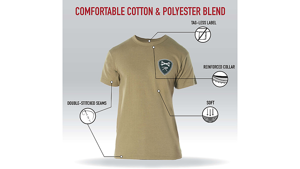 Rothco Military Grade Workwear Bottle Cap T-Shirt, Coyote Brown, 2XL, 11366-CoyoteBrown-2XL